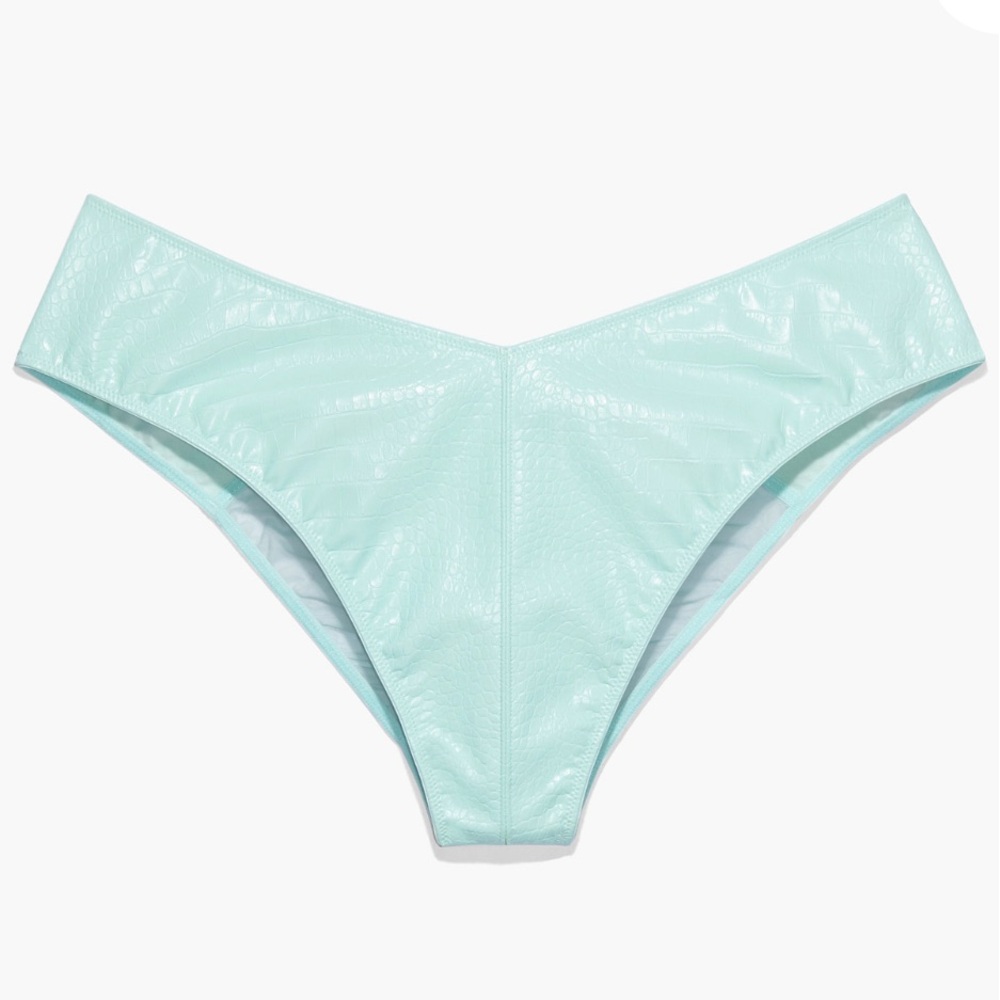 Savage X Fenty Teal Panties with Crocodile Pattern